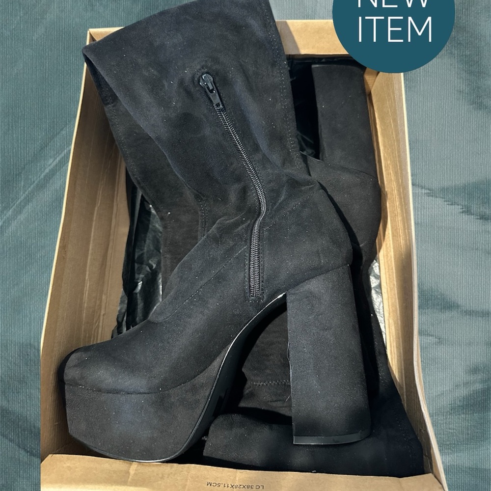 Black Platform up to knee Boots